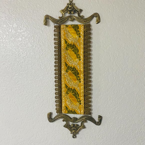 Antique Corona River Co. Art Deco Brass/Metal Hardware Hand Embroidered Tapestry - Picture 5 of 13